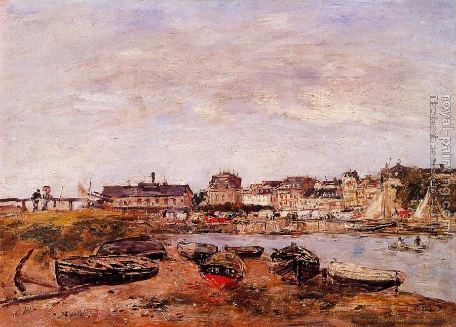 Eugene Boudin : Trouville, the View from Deauville on Market Day